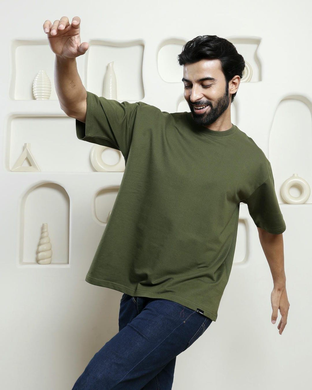 Olive Green Oversized T-Shirt - CARAV
