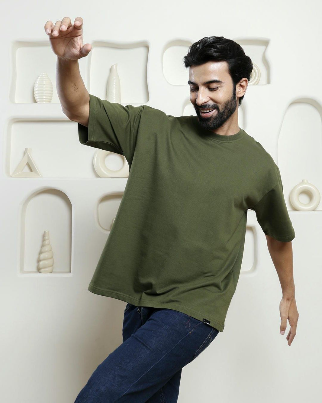 Olive Green Oversized T-Shirt - CARAV